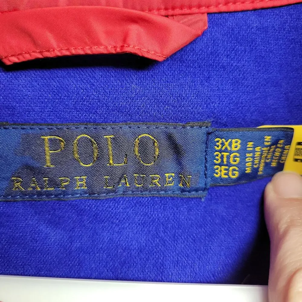 NWOT Polo Ralph Lauren Coach Jacket 3XB Red Nylon NY State Champs P Wing Snap